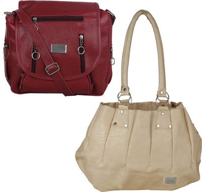 

Element Cart Sling Bag(Beige, Maroon)