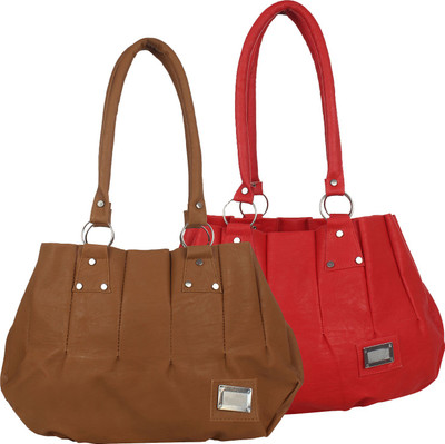

Fillin Cart Shoulder Bag(Red, Brown), Brown;red