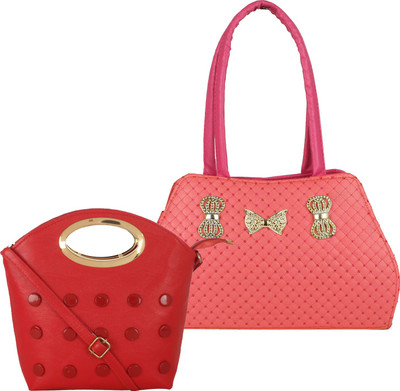 

Fillin Cart Hand-held Bag(Red, Pink), Pink;red