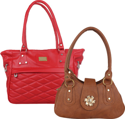 Element Cart Hand-held Bag(Brown, Red)