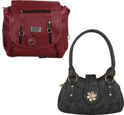 

Fillin Cart Sling Bag(Black, Maroon)