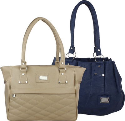 

Element Cart Hand-held Bag(Blue, Beige), Beige;blue