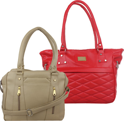

Element Cart Hand-held Bag(Beige, Red)