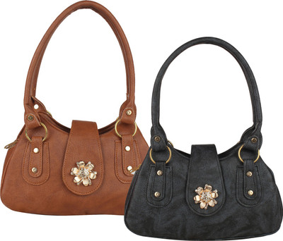 

Element Cart Hand-held Bag(Brown, Black), Black;brown