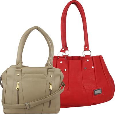 

Fillin Cart Shoulder Bag(Red, Beige), Beige;red
