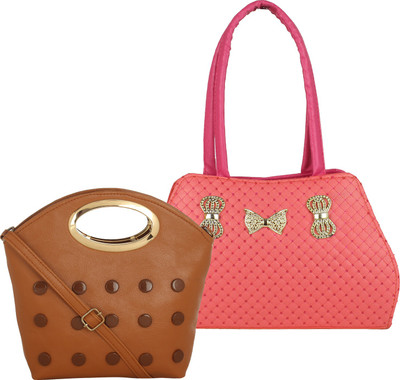 

Element Cart Hand-held Bag(Brown, Pink)