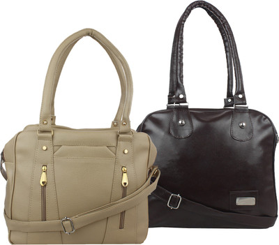 

Fillin Cart Hand-held Bag(Brown, Beige), Beige;brown