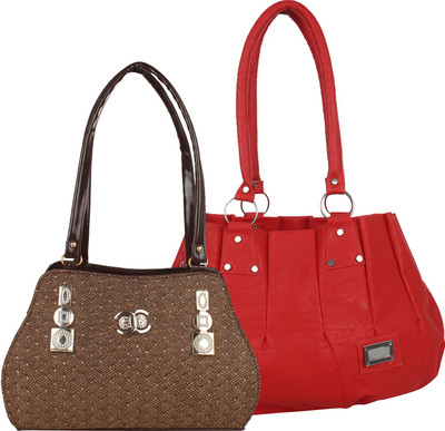 

Element Cart Hand-held Bag(Red, Brown), Brown;red