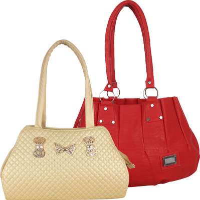 

Fillin Cart Shoulder Bag(Red, Gold), Gold;red