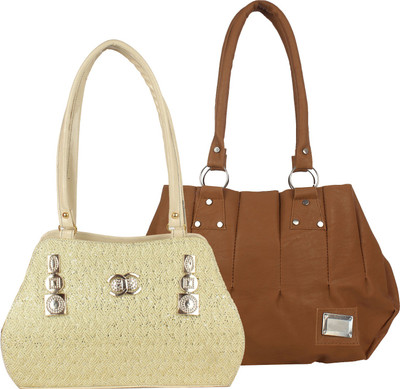 

Element Cart Hand-held Bag(Brown, Beige), Beige;brown