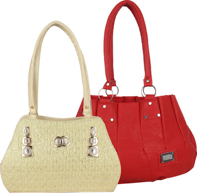 

Fillin Cart Shoulder Bag(Red, Beige), Beige;red