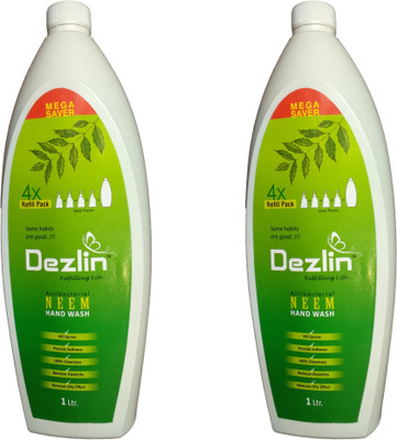 

Dezlin Neem Handwash 1 Ltr Refill (2 Pack)(2000 ml, Bottle, Pack of 2)