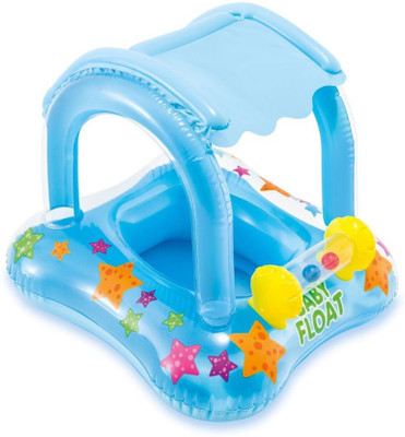 

AZIN Kiddie Baby Float with Shade Inflatable Pool Accessory(Multicolor)