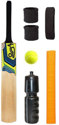 

SportsCorner KOOKOBURA Sticker Poplar/Popular Willow Cricket Bat (For Tennis Ball) Size-4 Combo (Kit of 7 Items) Cricket Kit