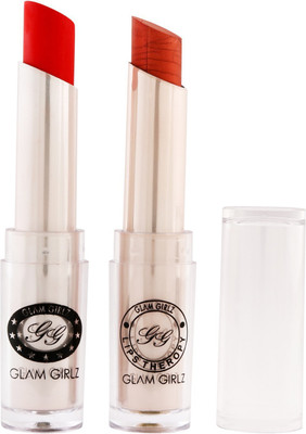 

Glam Girlz Matte Lipstick-Combo(02&36)(Bright Red, Metallic Brown)