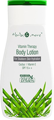 

Herbs and More Vitamin Therapy Body Lotion | for Stubborn Skin Hydration | Cactus | Vitamin E | SPF 15++ | 100% Natural Extracts(100 g)