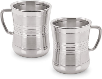 

Marvel Double Wall Damroo Stainless Steel Mug(200 ml, Pack of 2), Silver
