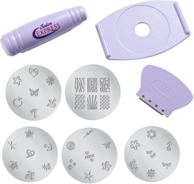 

ZURU BUNCH Salon Express Professional Nail Polish Art Kit Decals Paint Stamp(PURPLE)(Purple)