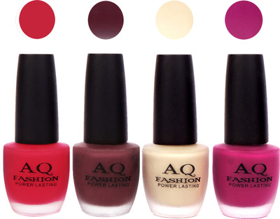

AQ Fashion Velvet Matte Nail polish Combo set 811 Pink,Mauve,Nude,Fuchsia(Pack of 4)