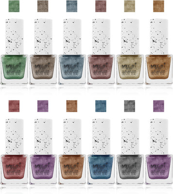 

Medin paris sand look fashion Metallic Nail Polish lady femina09 Combo Set of 12 color multicolor
