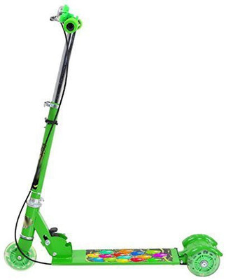 

DawnRays 3-Wheeler Scooter Rides ONS With Adjustable Height and Foldable Scooter For Kids, Strong Build Quality Scooter With Attached Bell and Brake, LED Lights on Wheels + Height Adjustable up to 76cm, Comfortable Foam Grip, Kick Cycle/Rider/Scooter, Wid
