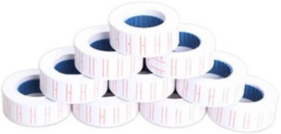 MHK Price labels paper tag mark sticker for MX-5500, Price gun labeller, 10 Rolls With free ink for label stamping machine Paper Label(White)