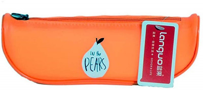 

PeppyBasket pencil pouch fruit desgin Art Artificial Leather Pencil Box(Set of 1, Orange)