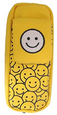 

PeppyBasket pencil pouch Emoji pencil pouch Art Artificial Leather Pencil Box(Set of 1, Yellow)