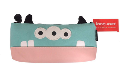 

PeppyBasket pencil pouch Monster Desgin Art Canvas Pencil Box(Set of 1, Green)