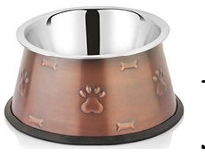 

HM Steels HMSTEELS Artistique Bowl 1500 ML Round Iron, Stainless Steel Pet Bowl(1500 ml Grey, Brown)