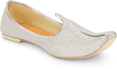 Paduki 9008 Ethnic & Wedding Mojaris For Men(Grey, Silver