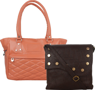 

Fillin Cart Women Casual, Evening/Party Tan, Brown PU Sling Bag, Brown;tan