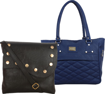 

Fillin Cart Women Casual, Evening/Party Blue, Black PU Sling Bag, Black;blue