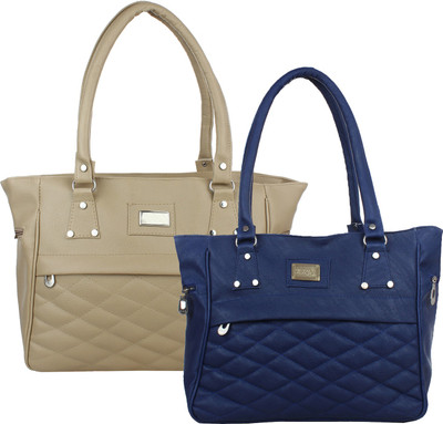 

Fillin Cart Women Casual, Evening/Party Blue, Beige PU Hand-held Bag, Beige;blue