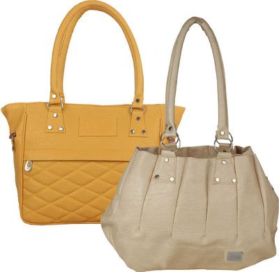 

Fillin Cart Women Casual, Evening/Party Beige PU Hand-held Bag