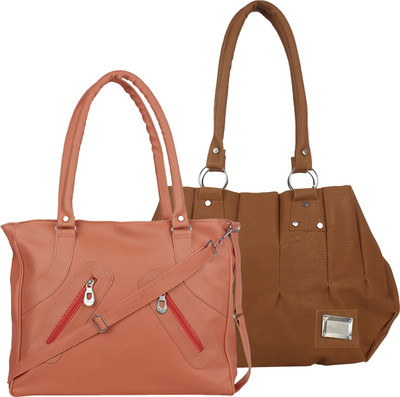 

Fillin Cart Women Casual, Evening/Party Tan, Brown PU Hand-held Bag, Brown;tan