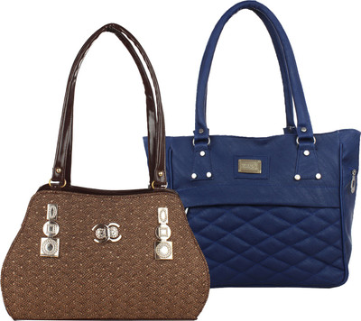 

Fillin Cart Women Casual, Evening/Party Blue, Brown PU Hand-held Bag