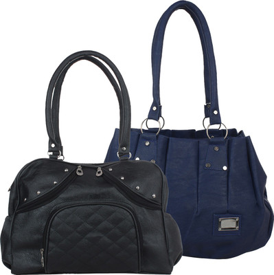 

Fillin Cart Women Casual, Evening/Party Black, Blue PU Hand-held Bag
