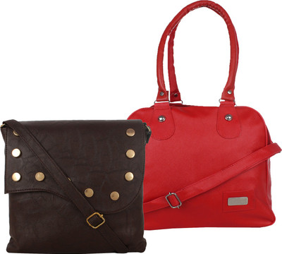 

Fillin Cart Women Casual, Evening/Party Red, Brown PU Sling Bag, Brown;red