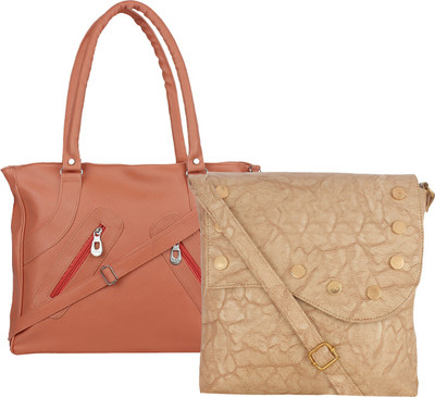 

Fillin Cart Women Casual, Evening/Party Tan, Beige PU Sling Bag, Beige;tan