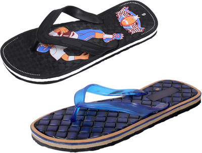 

Indistar SetpCare Super Soft and Comfortable Slippers, Black:: blue