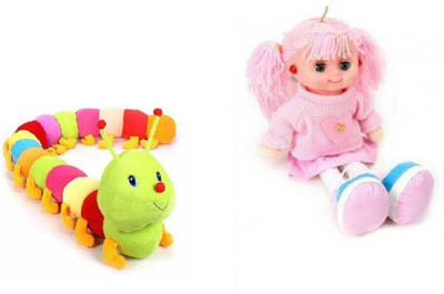 

HOMOKART combo of the Pink dora Doll And Caterpiller - 10 inch(Multicolor)
