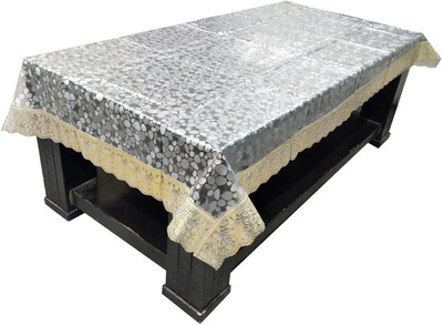 LooMantha Abstract 4 Seater Table Cover(Silver, PVC (Polyvinyl Chloride))