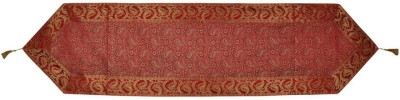 Lal Haveli Red 182.88 cm Reversible Table Runner(Silk)