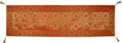 Lal Haveli Orange 152.4 cm Reversible Table Runner(Silk)