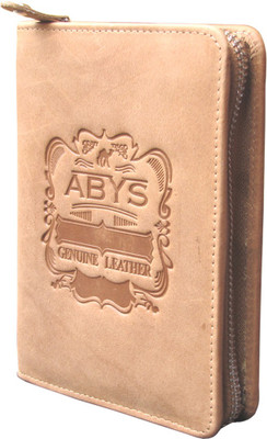 ABYS Men Tan Genuine Leather Wrist Wallet(8 Card Slots)