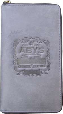

ABYS Men Blue Genuine Leather Wrist Wallet(11 Card Slots)