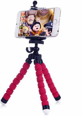 

CRAZYINK Mini tripod high-quality universal Mount + Phone Holder Clip Desktop Self-Tripod for Mobile Phones and Digital Camera Tripod(Red, Supports Up to 230 g)