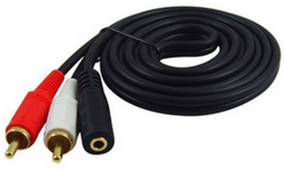 

takai TV-out Cable 2 RCA-Stereo EXTENSION(Black, For Home Theater)