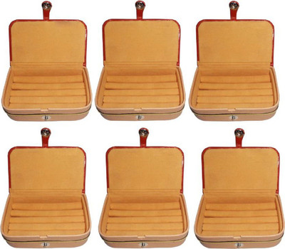 

Shivanshshine Pack Of 6Pc Ring Box,Earring Box Jewellery Storage Vanity Box(Multicolor, Red)